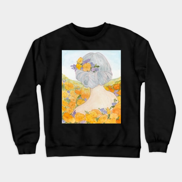 California Poppies Crewneck Sweatshirt by aMIYAKOm